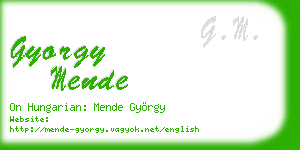 gyorgy mende business card