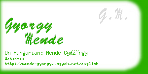 gyorgy mende business card